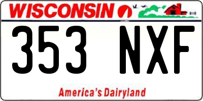 WI license plate 353NXF