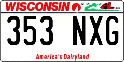 WI license plate 353NXG