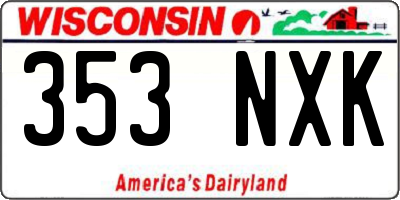 WI license plate 353NXK