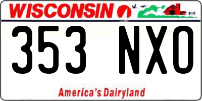 WI license plate 353NXO