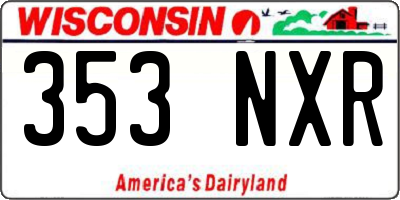 WI license plate 353NXR