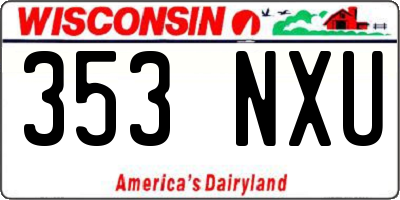 WI license plate 353NXU