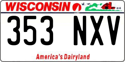 WI license plate 353NXV
