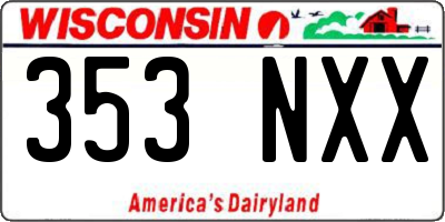 WI license plate 353NXX