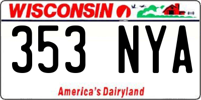WI license plate 353NYA