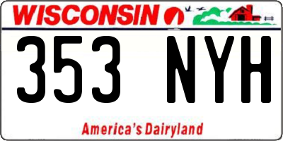 WI license plate 353NYH