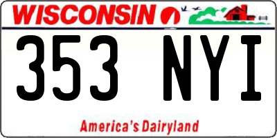 WI license plate 353NYI
