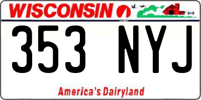 WI license plate 353NYJ