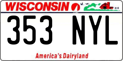 WI license plate 353NYL