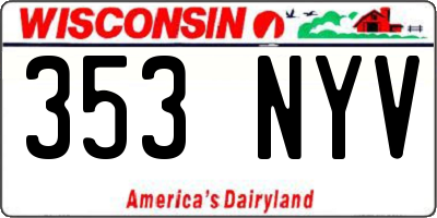 WI license plate 353NYV