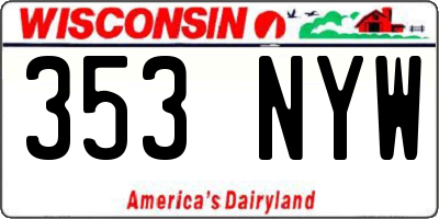 WI license plate 353NYW