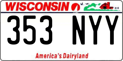 WI license plate 353NYY