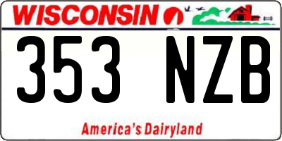 WI license plate 353NZB