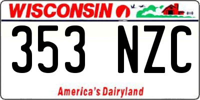 WI license plate 353NZC