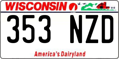 WI license plate 353NZD