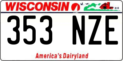 WI license plate 353NZE