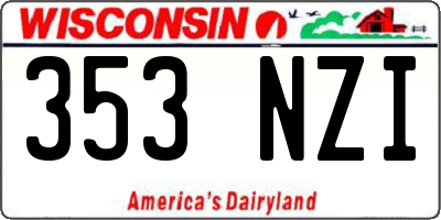 WI license plate 353NZI