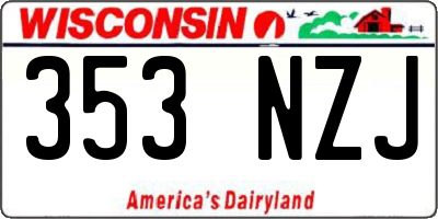 WI license plate 353NZJ