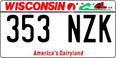 WI license plate 353NZK