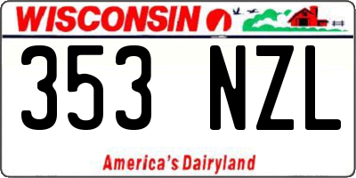 WI license plate 353NZL