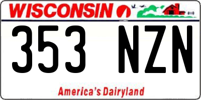 WI license plate 353NZN