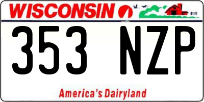 WI license plate 353NZP