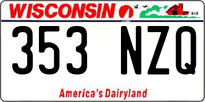 WI license plate 353NZQ