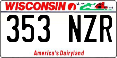 WI license plate 353NZR