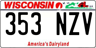 WI license plate 353NZV