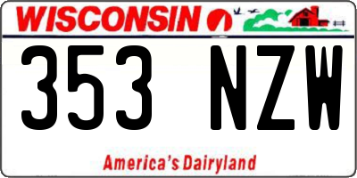 WI license plate 353NZW