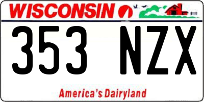 WI license plate 353NZX