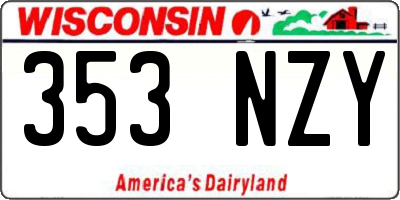 WI license plate 353NZY