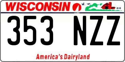 WI license plate 353NZZ