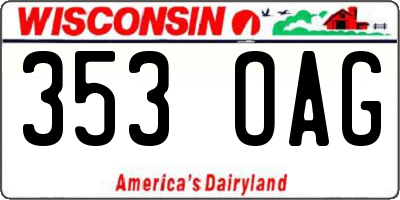 WI license plate 353OAG