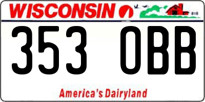 WI license plate 353OBB