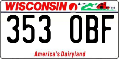 WI license plate 353OBF
