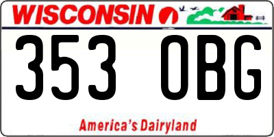 WI license plate 353OBG