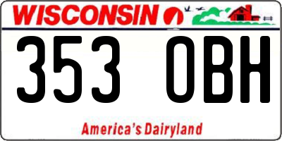 WI license plate 353OBH