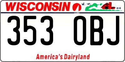 WI license plate 353OBJ