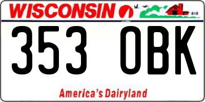 WI license plate 353OBK