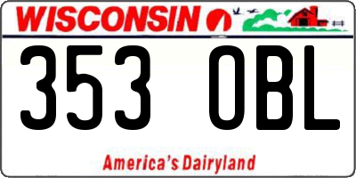 WI license plate 353OBL