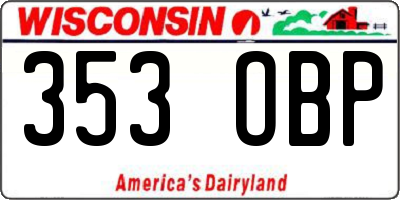 WI license plate 353OBP