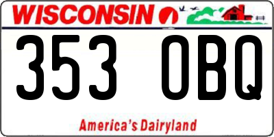 WI license plate 353OBQ