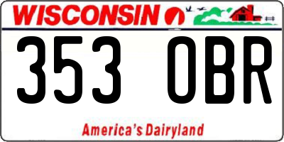 WI license plate 353OBR
