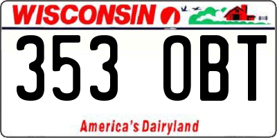 WI license plate 353OBT