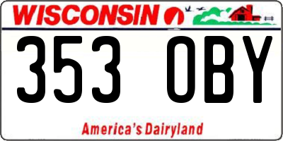WI license plate 353OBY