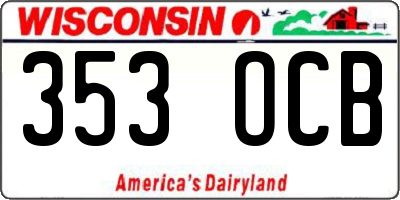 WI license plate 353OCB