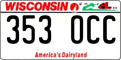 WI license plate 353OCC