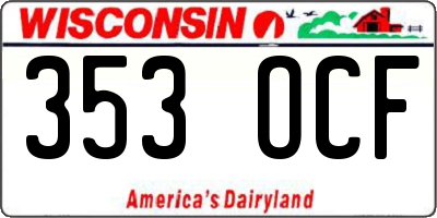 WI license plate 353OCF