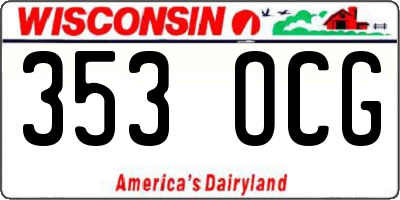 WI license plate 353OCG